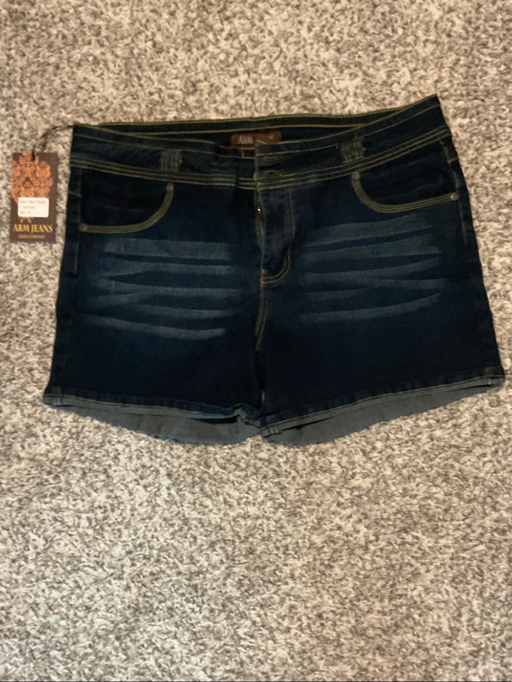 Armani Jeans Navy Blue Distressed Denim Shorts